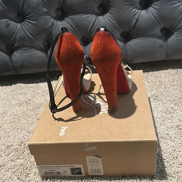 Christian louboutin          SUMMERISSIMA 140 NUBUCK/VEAU VELOUR SZ 37 - Picture 4 of 5